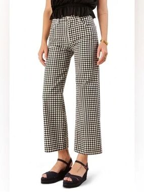 Reformation Fawcett Black and White Checked Jeans 27